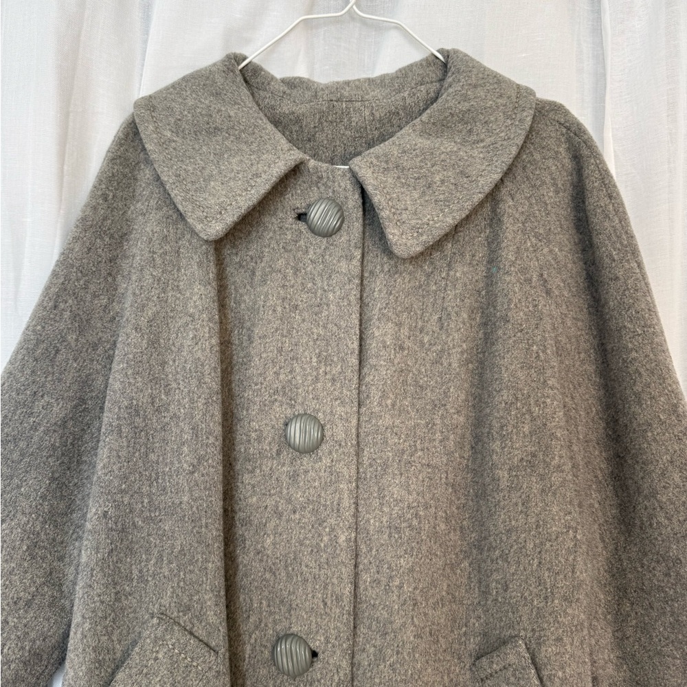 Gray Wool Coat with Large Buttons - image 5